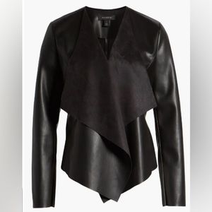Drape Faux Leather Jacket